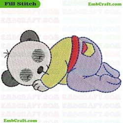 Sleeping Panda Embroidery Design 11