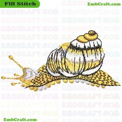 Snail Embroidery Design 133