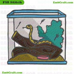 Snake Inside A Glass Cage Embroidery Design 67