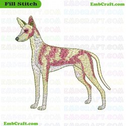 Spanish Hunting Dog Embroidery Design 55