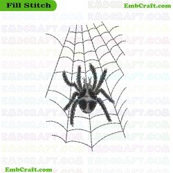 Spider At The Center Of Its Web Embroidery Design 113