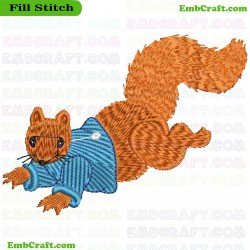 Squirrel In Garb Embroidery Design 15