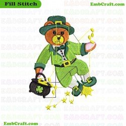 St Patricks Bear Embroidery Design 94