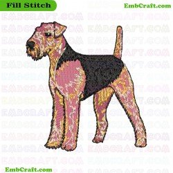 Standing Schnauzer Dog Embroidery Design 317