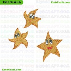 Stars With Different Facial Expressions Embroidery Design 776