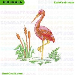 Stork Embroidery Design 119