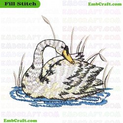 Swan Embroidery Design 5