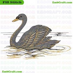 Swan Embroidery Design 9