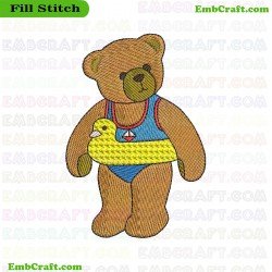 Swimsuit Bear Embroidery Design 265