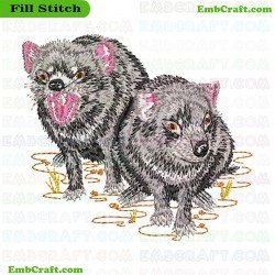 Tasmanian Devil Embroidery Design 10