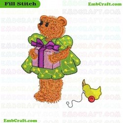 Teddy Bear And Duck Toy Embroidery Design 2