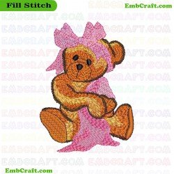 Teddy Bear Embroidery Design 121