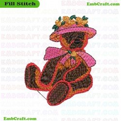 Teddy Bear Embroidery Design 129