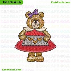 Teddy Bear Embroidery Design 244