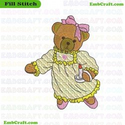 Teddy Bear Embroidery Design 26