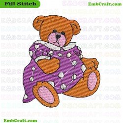 Teddy Bear Embroidery Design 339