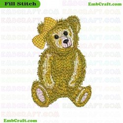 Teddy Bear Embroidery Design 662