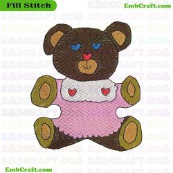 Teddy Bear Embroidery Design 702