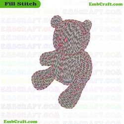 Teddy Bear Illustration Embroidery Design 11