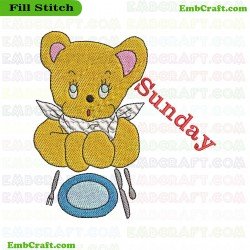 The Bears Meal Is On Sunday Embroidery Design 510