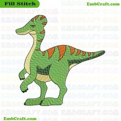 Theropod Dinosaur Embroidery Design 127