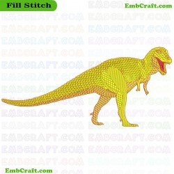 Theropod Dinosaur Embroidery Design 2