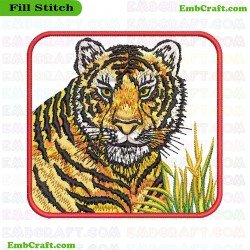 Tiger Face Embroidery Design 13