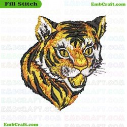 Tiger Face Embroidery Design 15