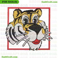 Tiger Face Embroidery Design 1