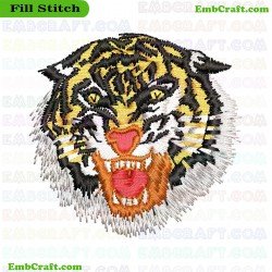 Tiger Face Embroidery Design 5