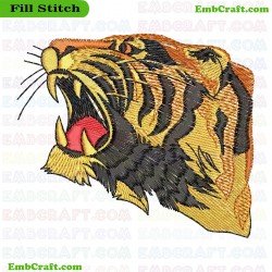 Tiger Face Embroidery Design 6