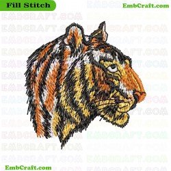 Tiger Head Embroidery Design 1