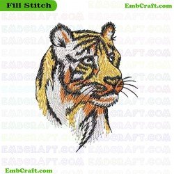 Tiger Head Embroidery Design 2