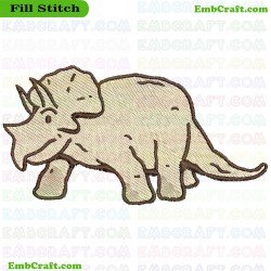 Triceratops Dinosaur Embroidery Design 92