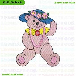 Tropical Attire Bear Embroidery Design 748