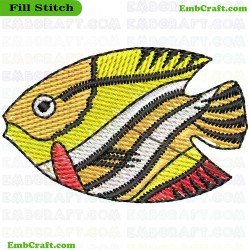 Tropical Fish Embroidery Design 140