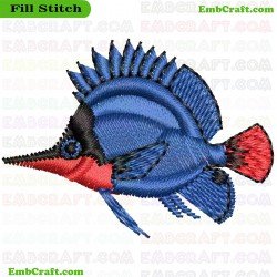 Tropical Fish Embroidery Design 142