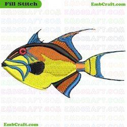 Tropical Fish Embroidery Design 143