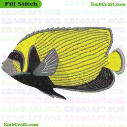 Tropical Fish Embroidery Design 156