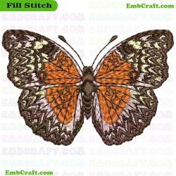 Vibrant Colored Butterfly Embroidery Design 51