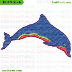 Vibrant Dolphin Embroidery Design 101