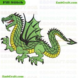 Vibrant Dragon Embroidery Design 2