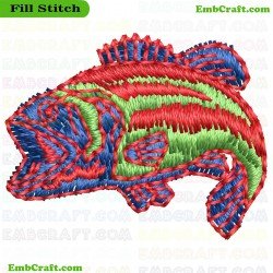 Vibrant Fish Pattern Embroidery Design 62