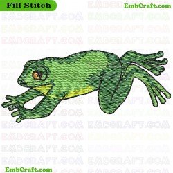 Vibrant Frog Embroidery Design 10