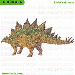 Vibrant Mosaic Dinosaur Embroidery Design 80