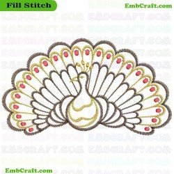 Vibrant Peacock Embroidery Design 2