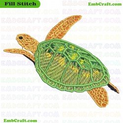 Vibrant Sea Turtle Embroidery Design 51