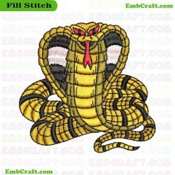 Vibrant Snake Embroidery Design 21