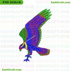 Vibrantly Colored Bird Embroidery Design 41