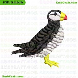 Vibrantly Colored Bird Embroidery Design 77